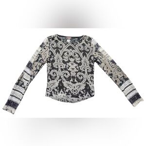 Custo Barcelona Black and White Patterned Top